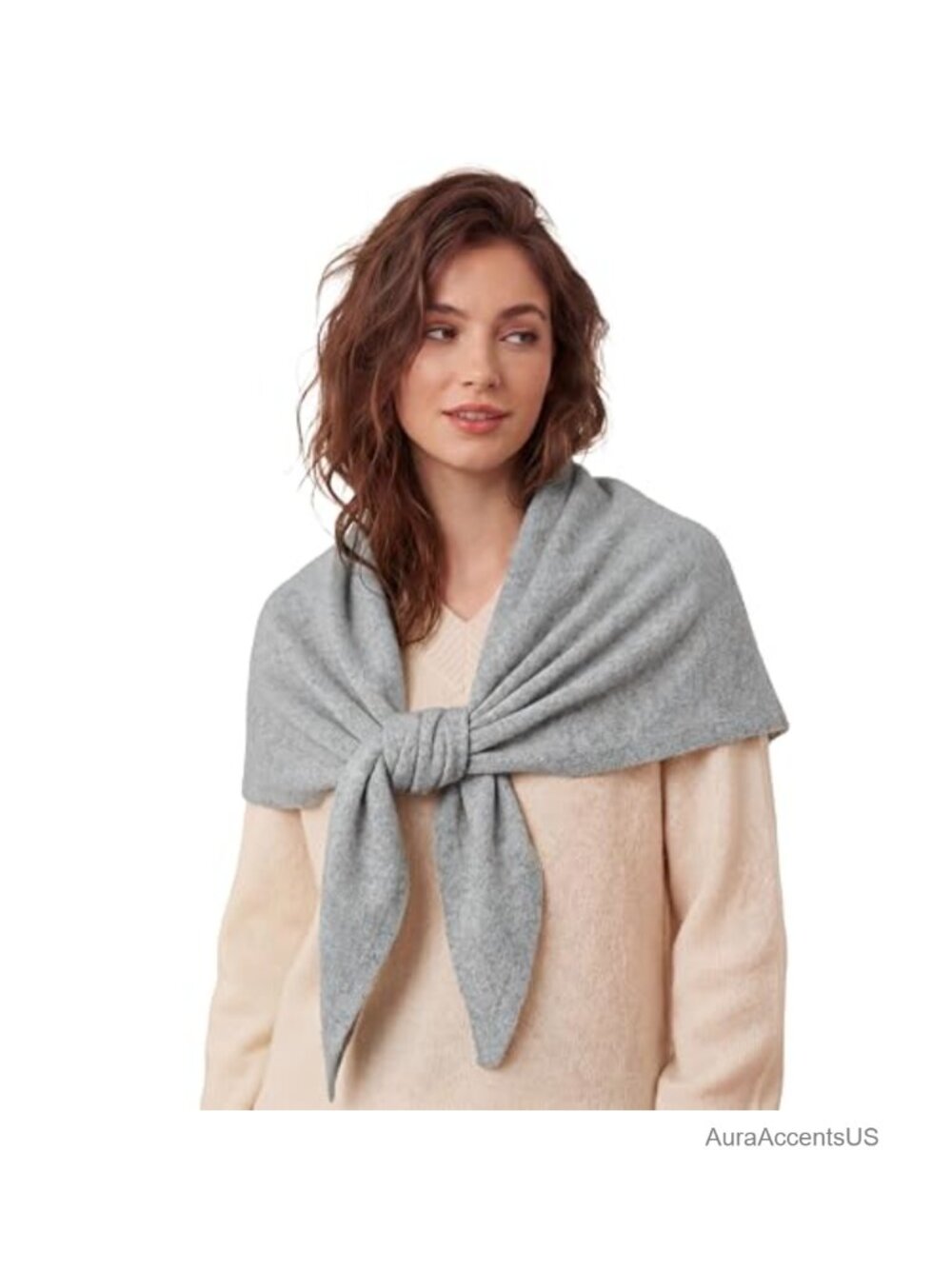 Knitted Triangle Pashmina Shawl Wrap Shoulder Top Women's Cashmere Feel